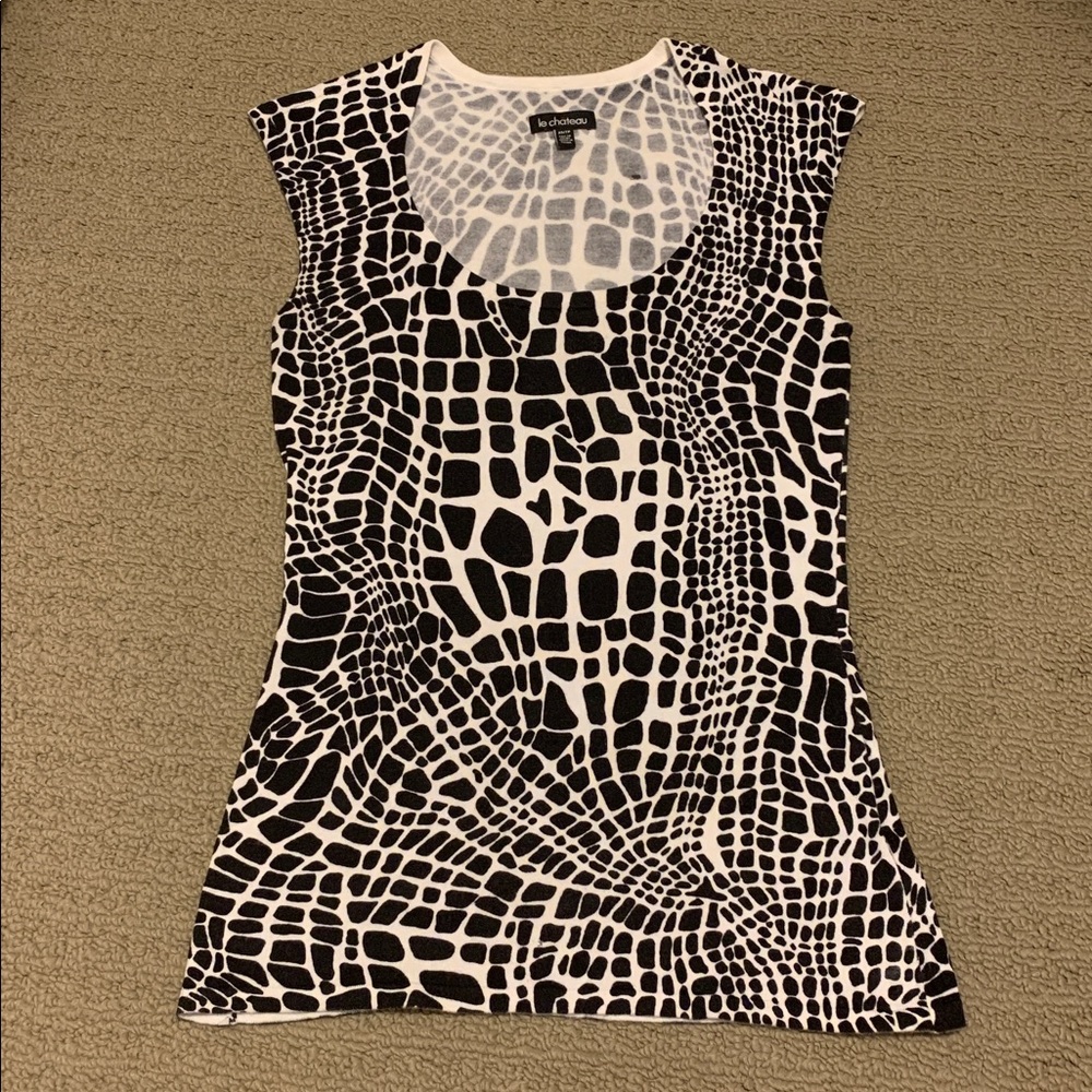 Le Chateau knit Animal Print Sleeveless Shirt / Tank Size XS